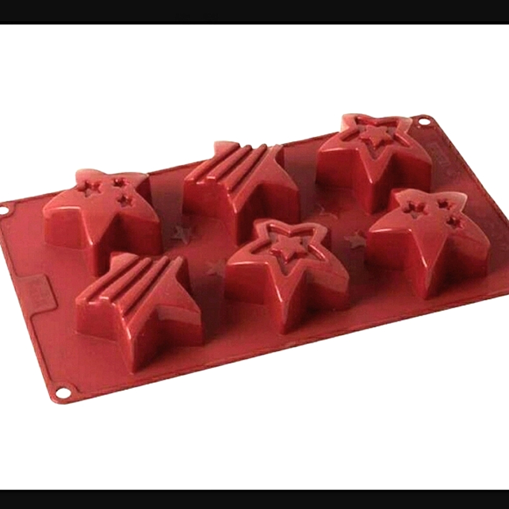 NEW Silicone mold Christmas Stars 6 fold